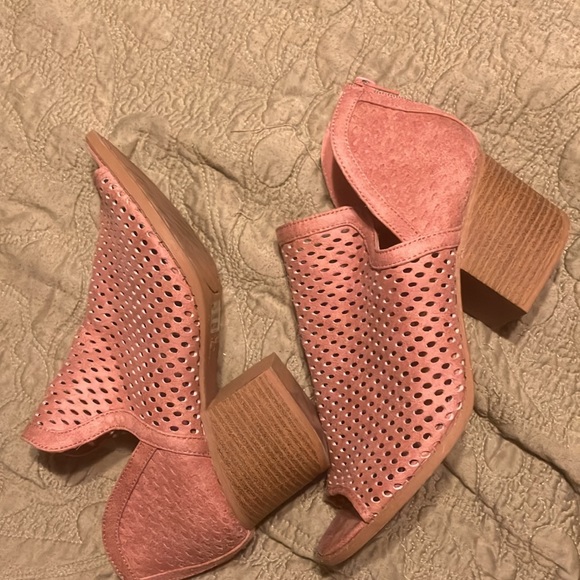Rose suede open toe fall wedges - Picture 3 of 4